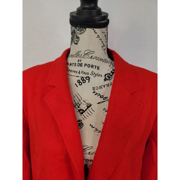 Pendleton Blazer Womens SZ 18 Virgin Wool Red Jacket USA Made Lined Shoulder Pad - Picture 3 of 10